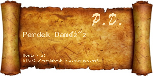 Perdek Damáz névjegykártya